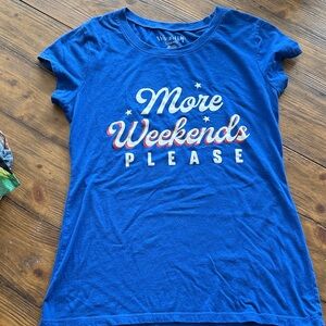 Wound Up Royal Blue Tee with White Print